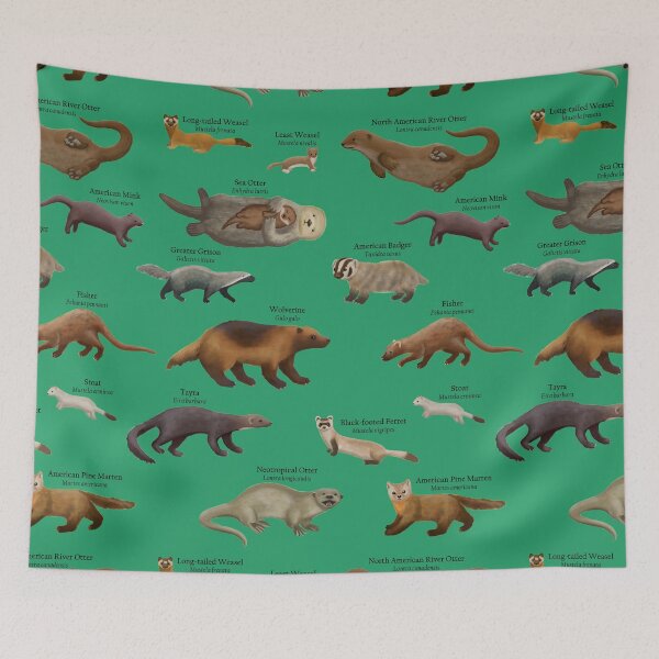 Artikelvorschau, Mustelids of North America Design (Wiesel, Otter, Vielfraß, Marder und mehr) entworfen und verkauft von ELMayer.