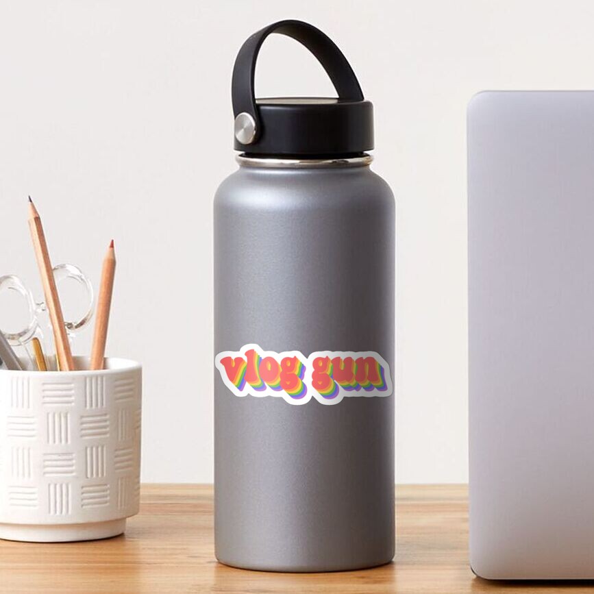 vlog-gun-text-sticker-by-chloe-art-redbubble