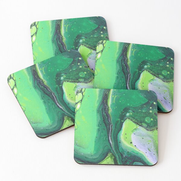 Item preview, Green, Black, and White Acrylic Pour Painting designed and sold by ArtWilloughby.