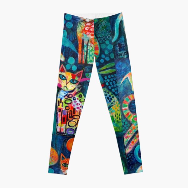 Colorful Artistic Funky Pattern Textured Paint v2 Leggings