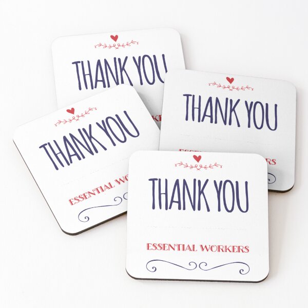 Item preview, Thank You Essential Workers (heart) red & blue designed and sold by LiveAndGlow.
