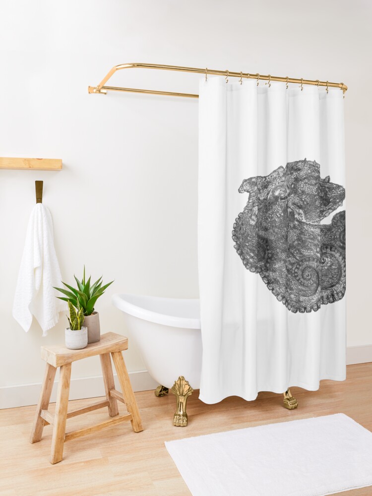 Alternate view of Augustus the Octopus Shower Curtain