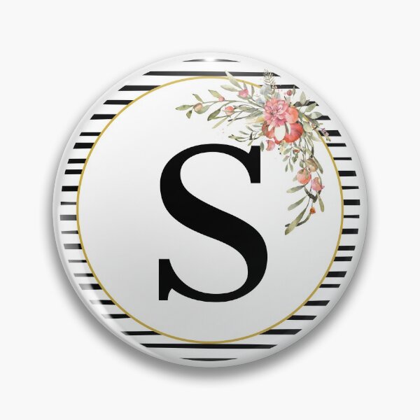 Item preview, Stripes Floral Wreath Bouquet Arrangement Monogram Letter S designed and sold by TheFamilyVan.