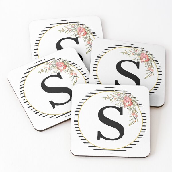 Item preview, Stripes Floral Wreath Bouquet Arrangement Monogram Letter S designed and sold by TheFamilyVan.