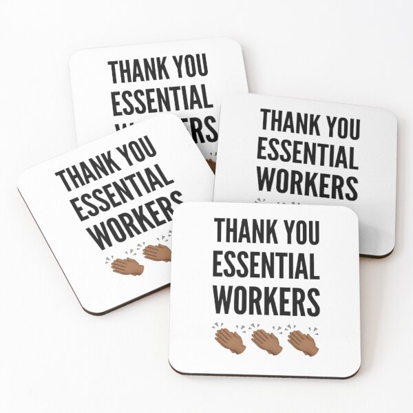 Item preview,  Thank You Essential Workers (clapping) black designed and sold by LiveAndGlow.