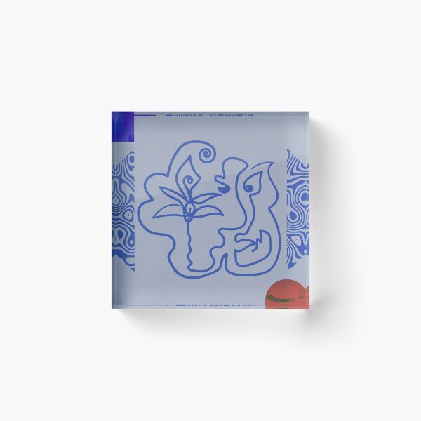 High thoughts - Minimal blue beat Acrylic Block