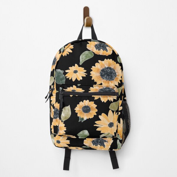 Item preview, Watercolor Sunflower Pattern (Black Variant) designed and sold by MandyRosko.