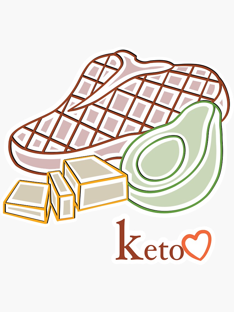 "Steak Butter and Avocado Keto Gear" Sticker by hlafflin Redbubble