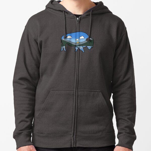 Montana big sky bison Zipped Hoodie