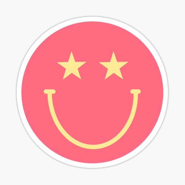 cara sonriente con ojos de estrella Pegatina