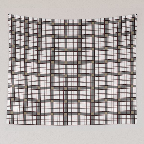 Item preview, Traditional Japanese Vintage Complex Plaid Koushi Pattern in Black and White designed and sold by Charredsky.