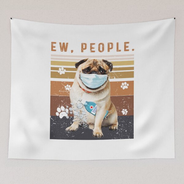 Item preview, Retro Vintage Ew People Dog Pug designed and sold by Thierry726.
