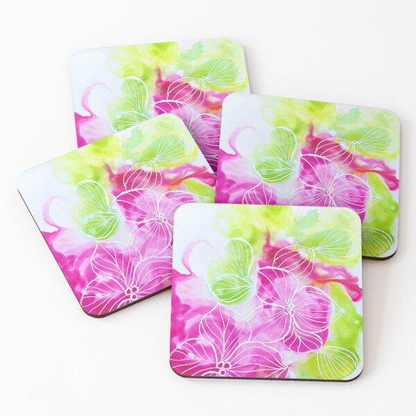 Item preview, Pink Floral fluid art designed and sold by artandsoul-py.