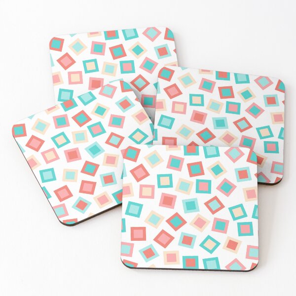 Item preview, Aqua Coral Squares designed and sold by Cute-Kingdom.