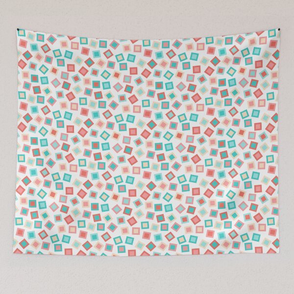Item preview, Aqua Coral Squares designed and sold by Cute-Kingdom.