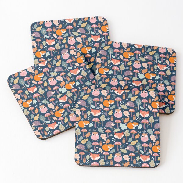 Item preview, Autumn with fox, owl and hedgehog designed and sold by CreativeNewDesigns.