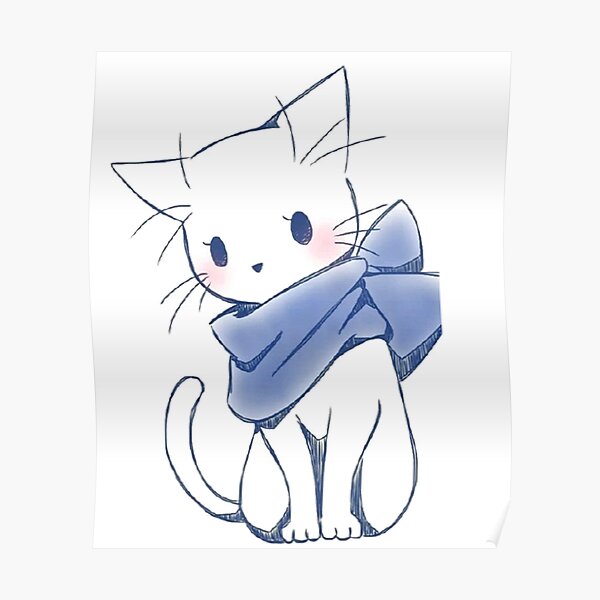 Cute anime cat drawing inactive ice feather  Illustrations ART street
