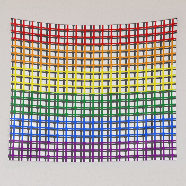 Item preview, LGBT Rights Awareness Rainbow Colors Flag Grid Geometric Pattern designed and sold by Carl's Clothing.