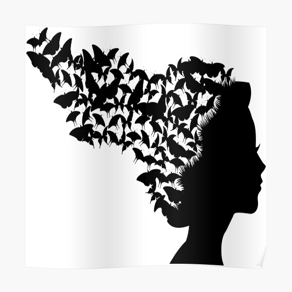 Girls Head Posters Redbubble - black roblox shadow head girl