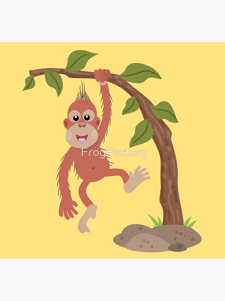 Cute happy baby orangutan cartoon illustration Cute happy baby orangutan cartoon illustration