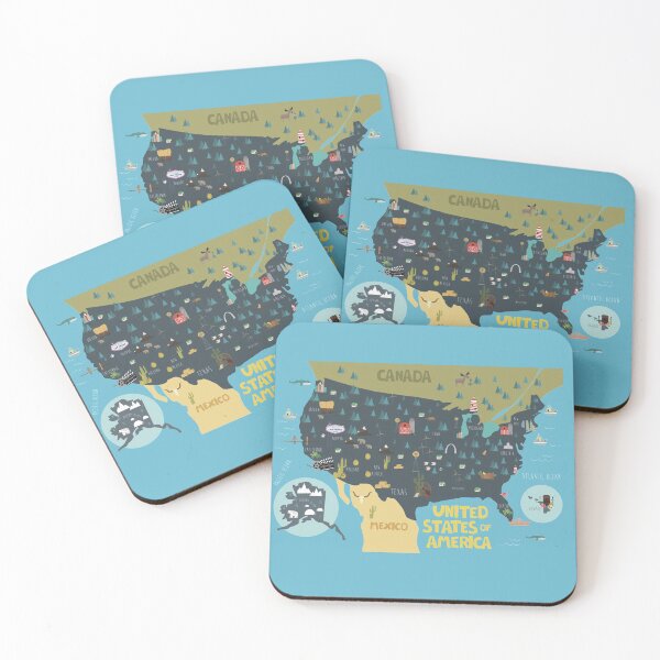 Item preview, USA illustrated map designed and sold by Trio's Stuff.