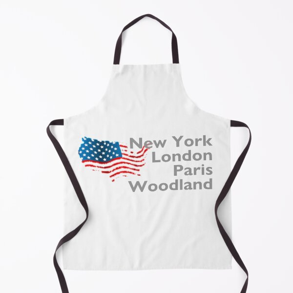 New York London Paris Woodland Apron