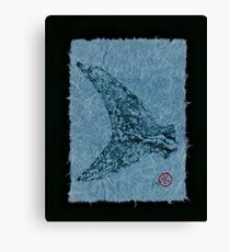 Mako Tail on Pale Blue Unryu Paper Canvas Print
