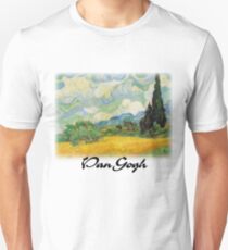 Vincent Van Gogh - Wheat Fields with Cypress Slim Fit T-Shirt