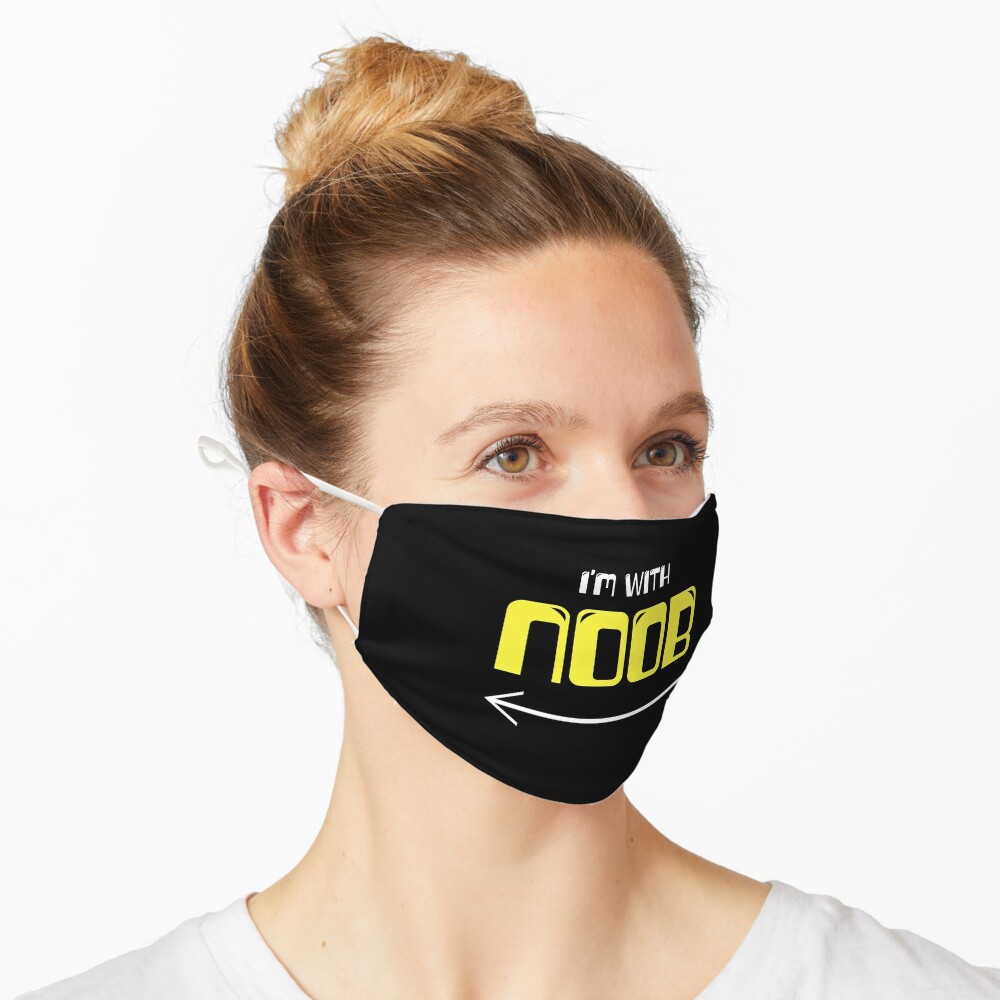 I M With Noob Roblox Mask By T Shirt Designs Redbubble - roblox how to make yourself look like a noob