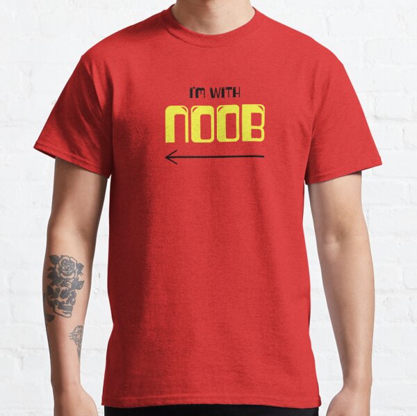 Happy Noob T Shirts Redbubble - red badge for sige t shirt roblox