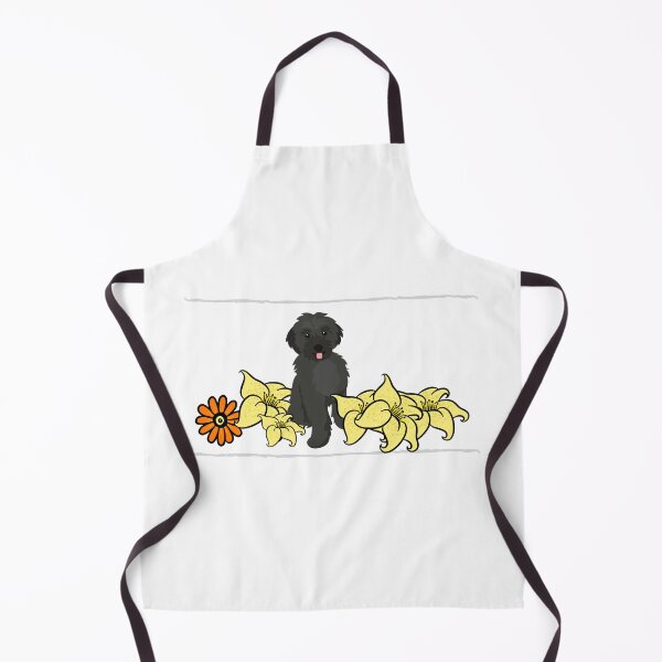 Item preview, Doodle dog with yellow and orange flowers designed and sold by Skyfarer.