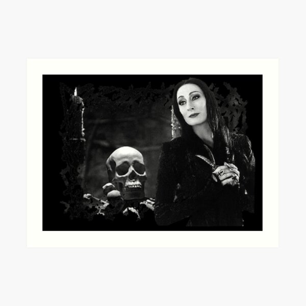 "morticia addams, goth, addams family fan mask" Art Print for Sale by