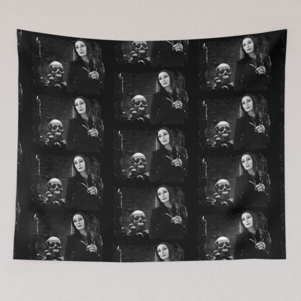 Item preview, morticia addams, goth, addams family fan mask designed and sold by charmingthreads.