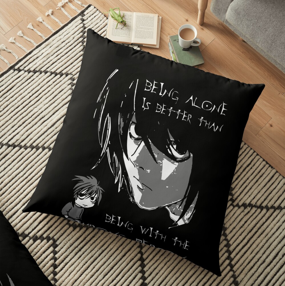 BEING ALONE Floor Pillow
