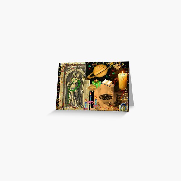 Saturn, god of plenty, wealth, agriculture and peace (month of December) Greeting Card