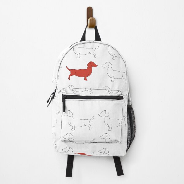 Item preview, White and red sausage dog dachshund designed and sold by millafrlan.