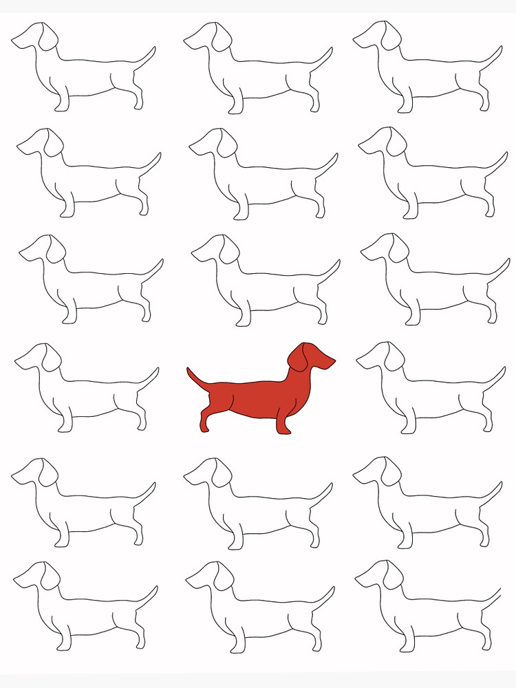 "White and red sausage dog dachshund" Sticker for Sale by millafrlan