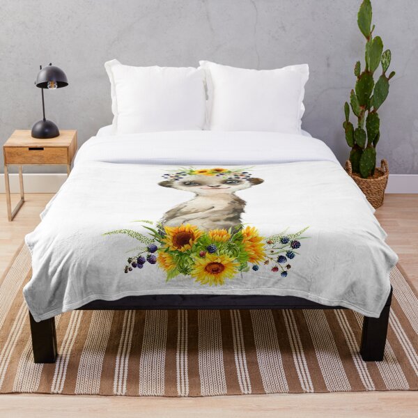 Item preview, Baby Meerkat with Yellow Floral Sunflowers  designed and sold by Paulele.