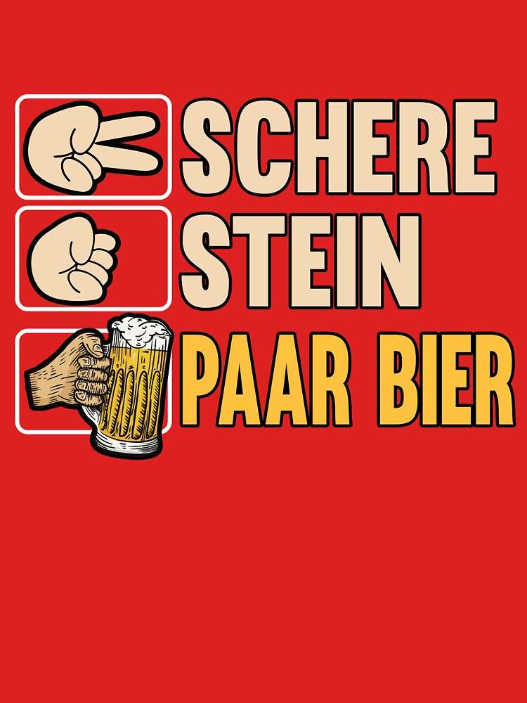 Schere Stein paar Bier Pils Saufen T-Shirt