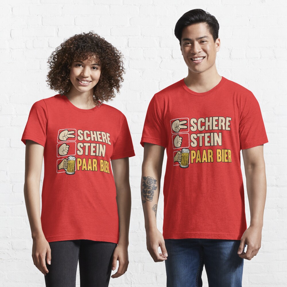 Schere Stein paar Bier Pils Saufen T-Shirt