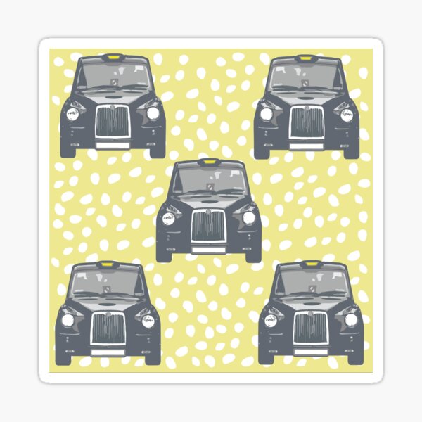 London Taxi on a yellow spot background Sticker