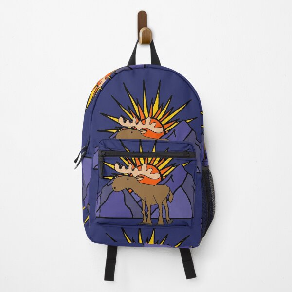 Item preview, Cool Moose and Mountains Sunrise Art designed and sold by Nature's Fancy.