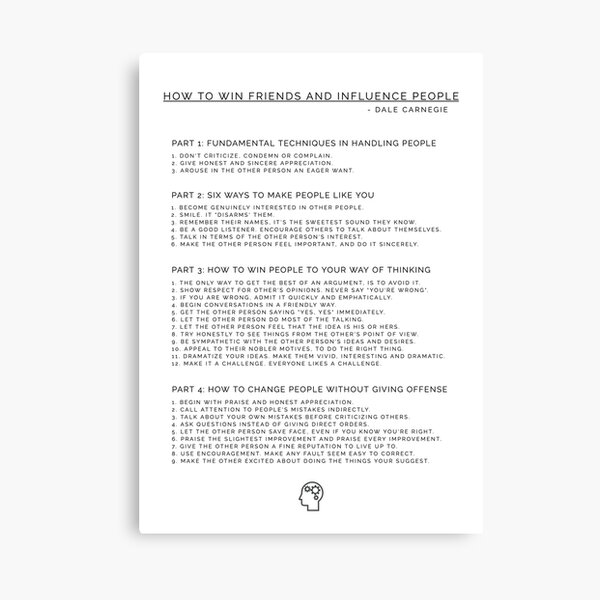 How to win friends and influence people Canvas Print