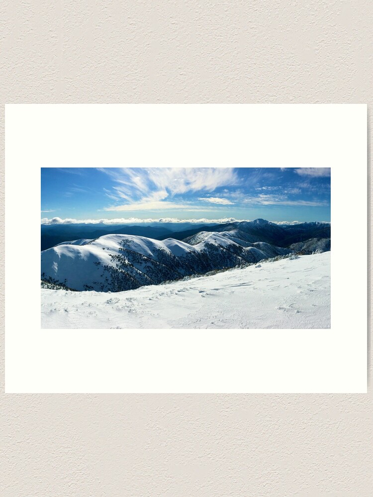 Thumbnail 2 of 3, Art Print, The Razorback to Mt Feathertop, Mt Hotham designed and sold by ajdesignsau.