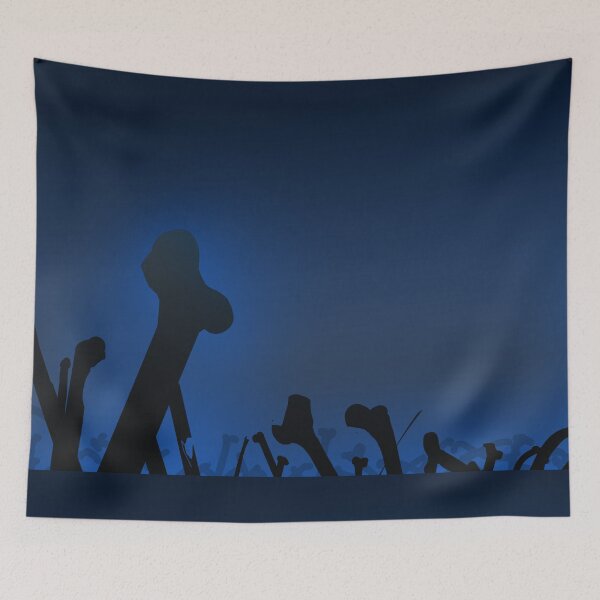 Item preview, blue dark field of bones designed and sold by Rime-art.