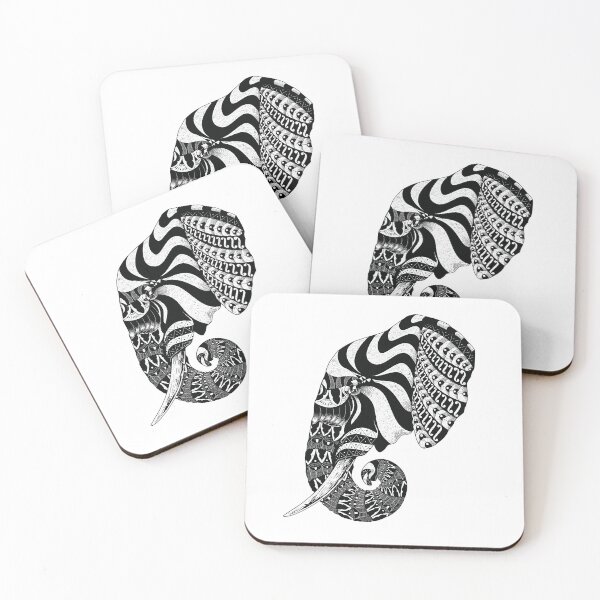 Item preview, Black White Elephant Line Art designed and sold by JTS STORE.