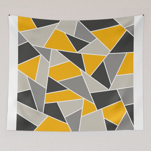 Item preview, Geometric liner mustard and grey design  designed and sold by Jude.myart4u.