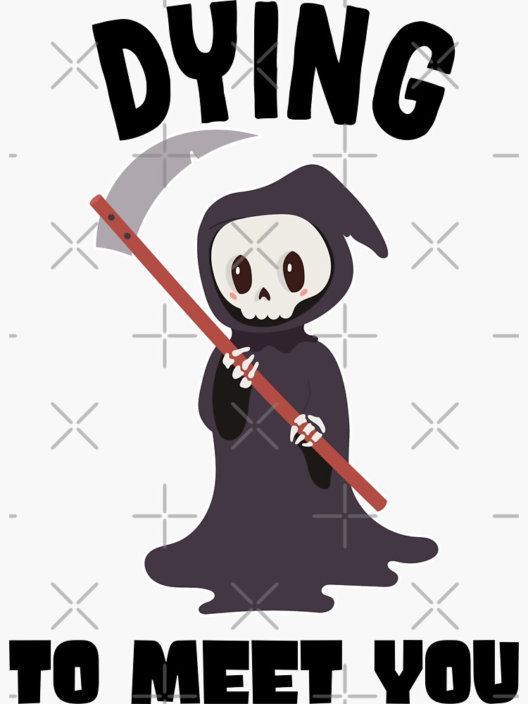 Grim Reaper Fishing Halloween' Sticker