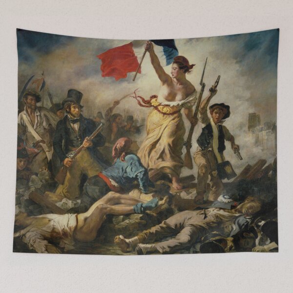 Item preview, Liberty leading the people by Eugène Delacroix Famous Painting designed and sold by covenapparel.