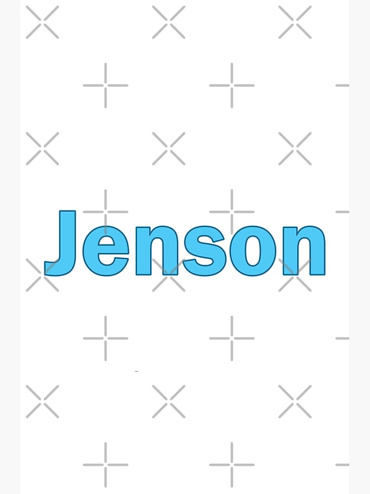 Disover Jenson name blue personalised lettering text Premium Matte Vertical Poster